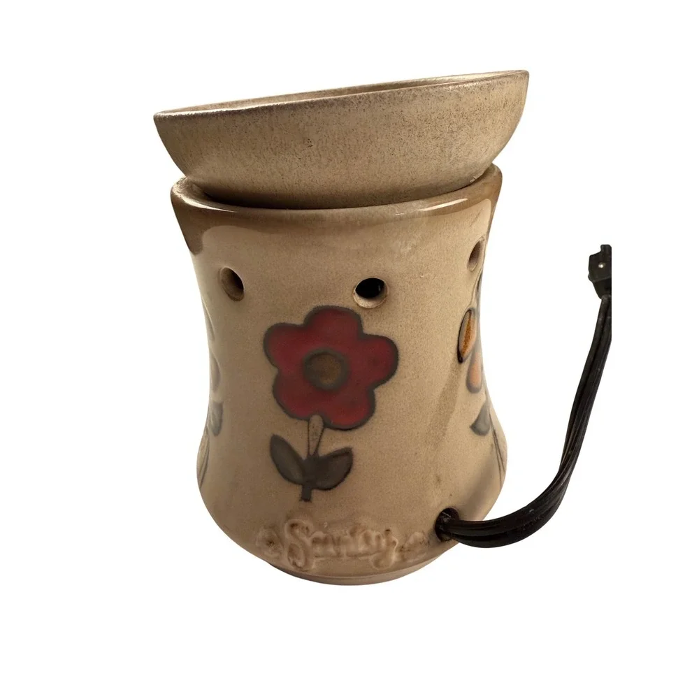 Scentsy Ashbury Floral Wax Warmer Rustic Boho Full‎ Size Retired Electric